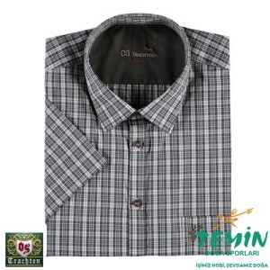 T. OS-Trachten Kısa Kollu Erkek Gömleği Yeşil - 41/42