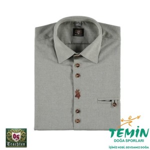 T. OS-Trachten Yeşil Erkek Gömleği Uzun Kol 43/44