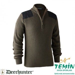DEERHUNTER Rogaland Yarım Fermuarlı Kahve Kazak 2XL