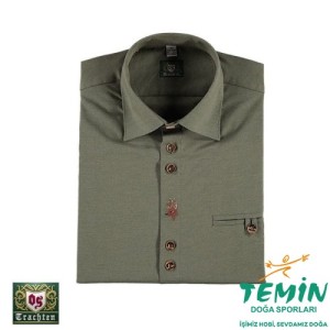 T. OS-Trachten KoyuYeşil Erkek Gömleği Uzun Kol 39/40