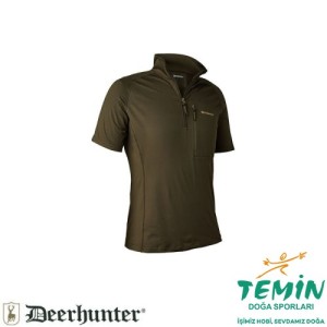 DEERHUNTER Yaka Fermuarlı K.Kollu Yeşil Tişört 2XL