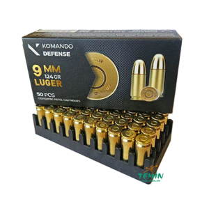 9x19 mm (Luger) Komando Defense FMJ-124 Grn Tabanca Fişeği