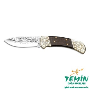 Bora 205 Büyük Boy Kök Ceviz Saplı Gravürlü Çakı