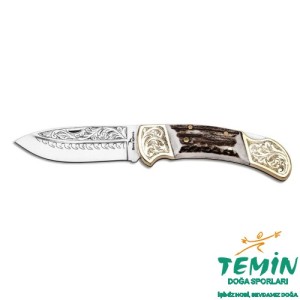 Bora 205 BGGA Büyük Boy Geyik Boynuzu Saplı N690 Gravürlü Çakı