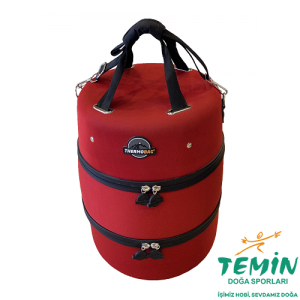 Thermobag Isı Yalıtımlı Silindir Piknik Çantası Büyük Boy Kırmızı