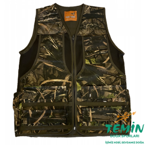 Hunthink Saz Desenli Kamuflaj Avcı Yeleği