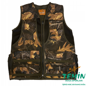 Hunthink Orman Desenli Kamuflaj Avcı Yeleği
